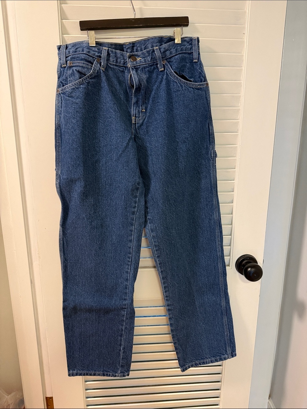 Dickies Men's Straight Jeans in Dark Blue Denim
